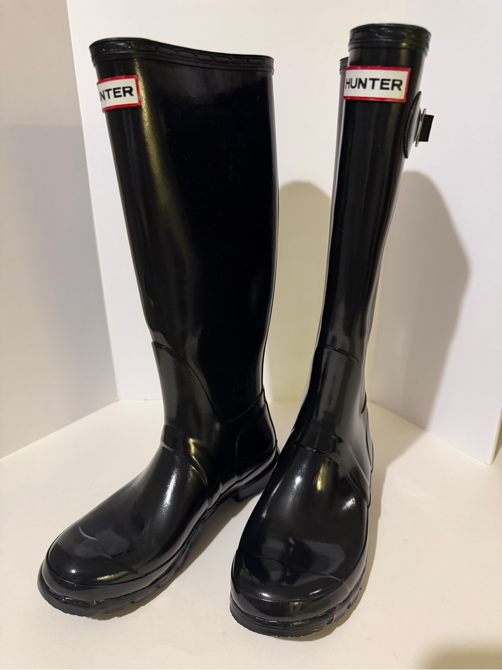 Hunter Black Gloss Tall Women's Rain Boots